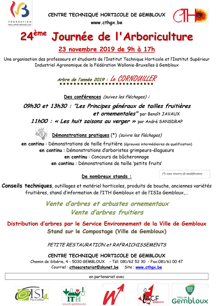 programme journee arboriculture gembloux 23 novembre 2019 au cth a gembloux