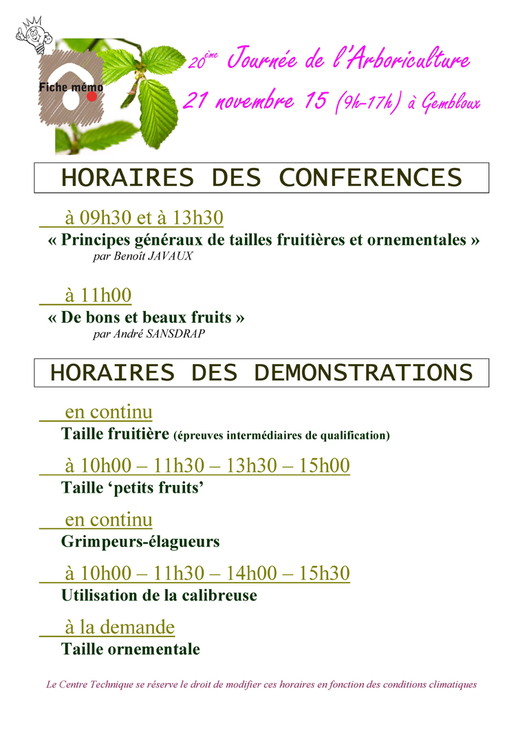 arboriculture journée arboriculture gembloux cth 2015