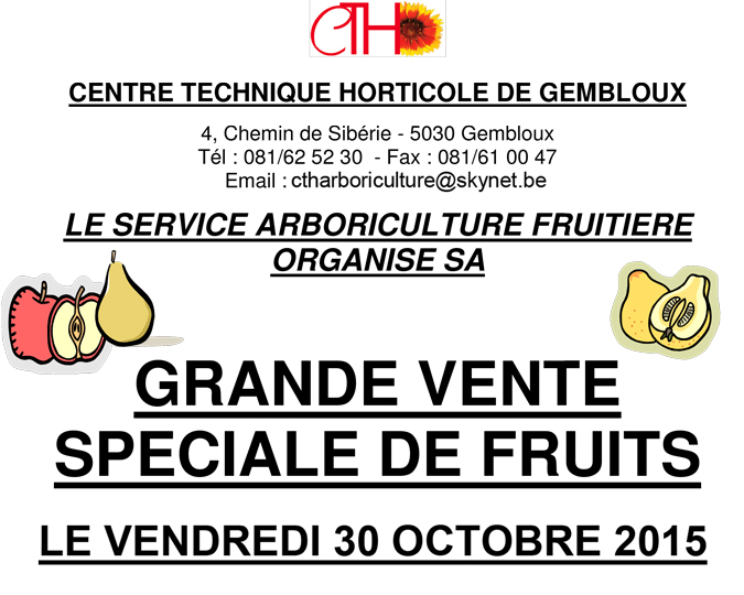 arboriculture fruitière vente gembloux cth 2015