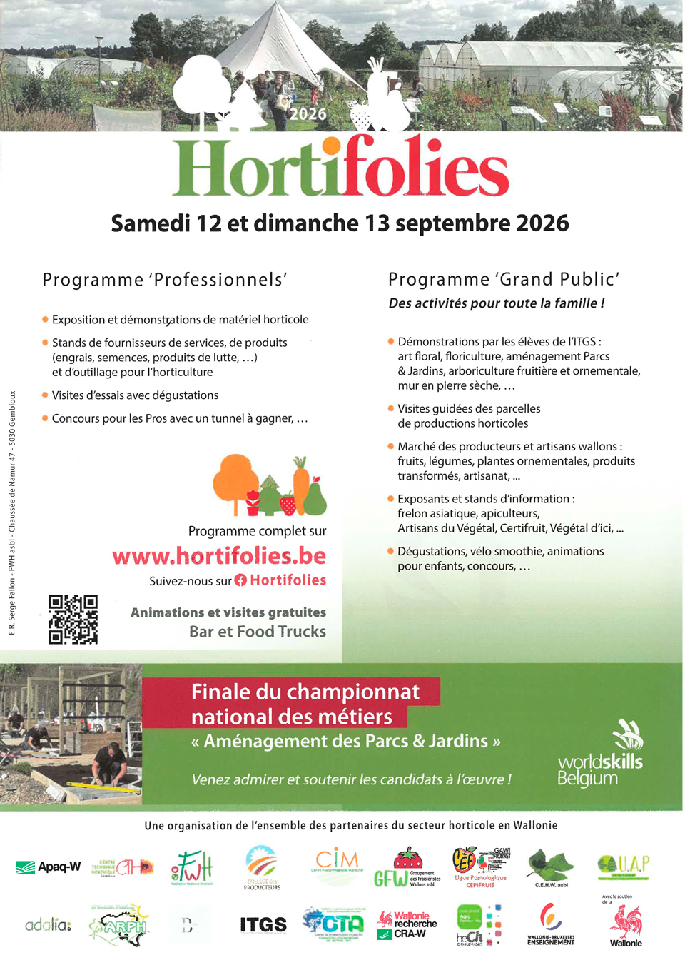 Journée Hortifolies Gembloux septembre 2026