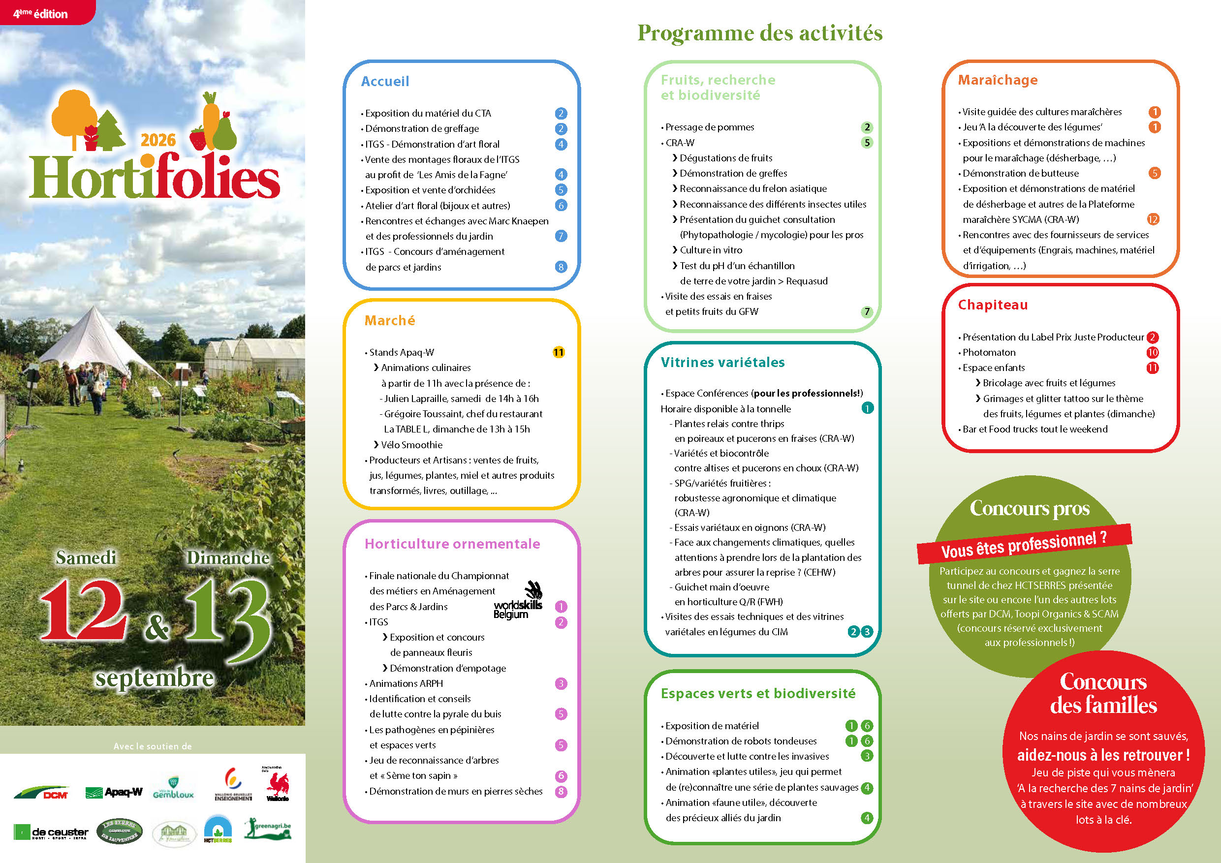 Journée Hortifolies Gembloux septembre 2026