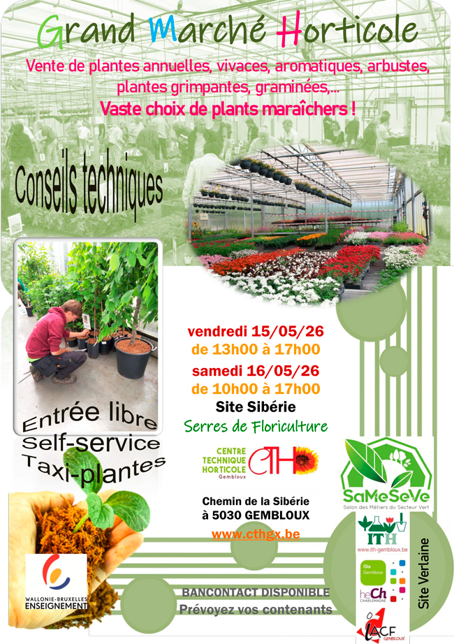 Marché plantes Gembloux 15 et 16 mai 2026